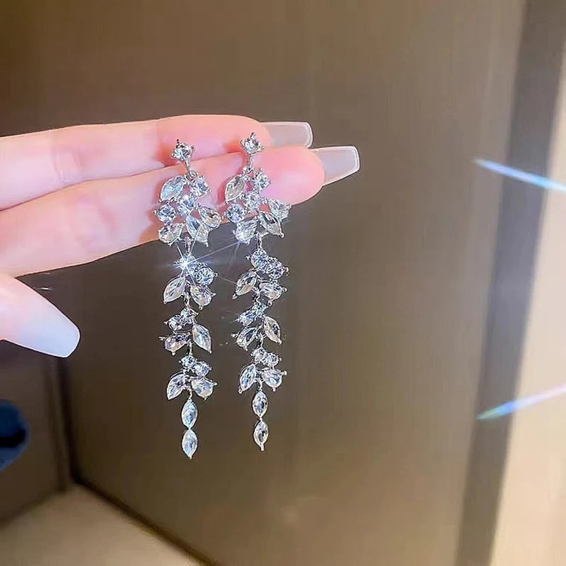 Pearl Crystal Flower Earrings