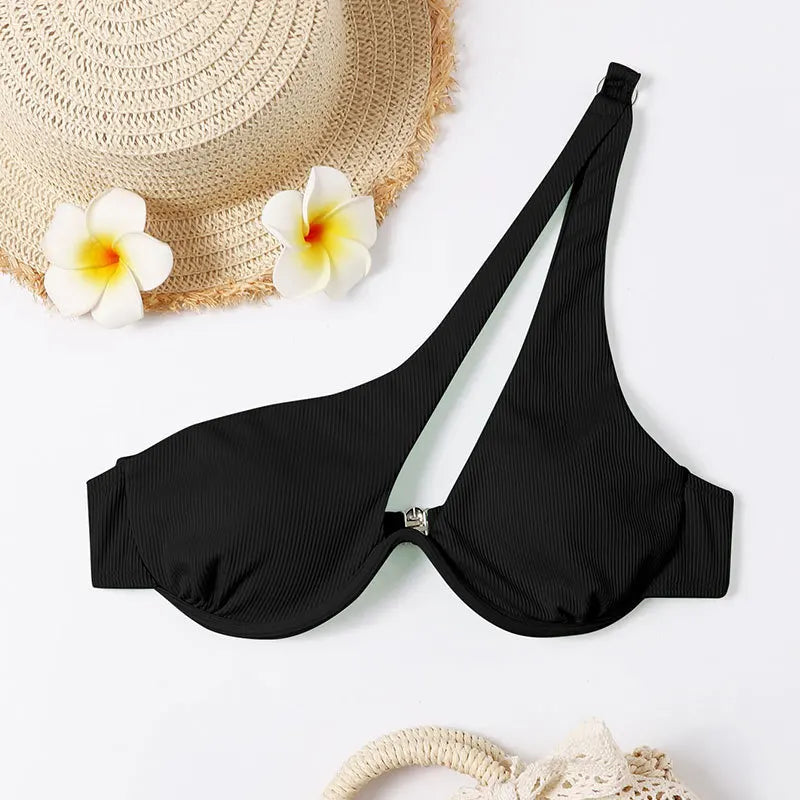 Cut Out One Shoulder Bikini