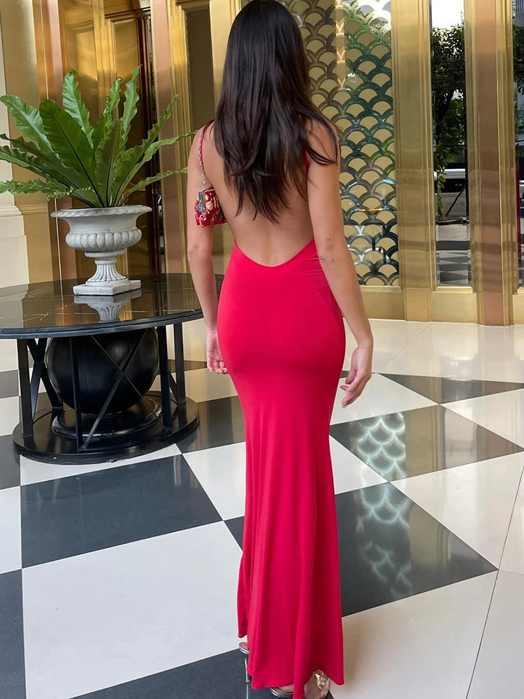 Backless Maxi Dress slim fitted formal or night out wear